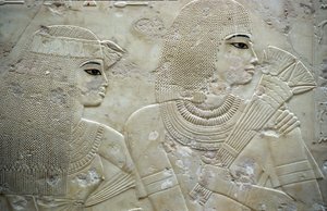 Det gamle Egypten, Maleri/Skulptur, Ramose og hans kone, Guvernør af Theben, Adelens dal, Ramoses grav af Egyptian Egyptian