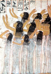 Det gamle Egypten, Maleri, Fresko, Grædende kvinder i begravelsesoptog, Ramoses grav, Theben af Egyptian Egyptian