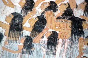 Det gamle Egypten, Maleri, Grædende kvinder i begravelsesoptog, Ramoses grav, Adelens dal, Theben af Egyptian Egyptian