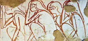 Vægmaleri af egyptisk grav af Egyptian Egyptian