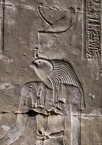 Horus med den ødelagte krone, Horus-templet i Edfu af Egyptian Egyptian