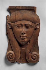 Panel fra en Hathor-søjle, 380–200 f.Kr. (cedertræ) af Egyptian Ptolemaic Period