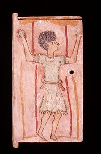 Boy jonglering, dør fra et skab (malet træ) af Egyptian School