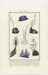 tilbehør Journal des Dames et des Modes, Costumes Parisiens, 1914, nr. 171: Hatte af Arlett (...) af Eiger