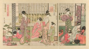Regn morgenen efter i Pleasure Quarter af Eishōsai Chōki