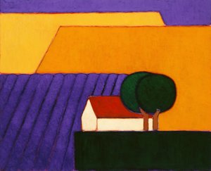 Lavender Field, Provence, 2004 (akryl på papir)