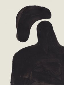 Svævende sort figur af Ejaaz Haniff
