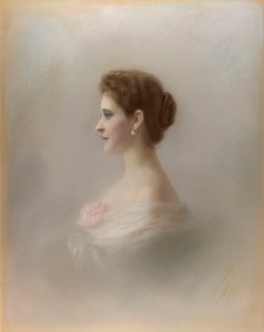 Portræt af storhertuginde Elizaveta Fyodorovna, prinsesse Elizabeth af Hessen og ved Rhinen, 1896. af Ekaterina Ieronimovna Viskovatova