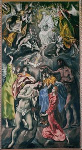 Kristi dåb (maleri på lærred) af El (1541-1614) Greco