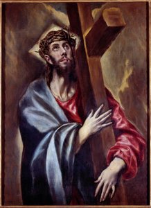 Kristus bærer korset Maleri af Domenikos Theotokopoulos dit El Greco (1541-1614) 1605 Søn. 1,08x0,78 m Madrid, Prado Museum - Kristus bærer korset. Maleri af Domenikos Theotokopoulos kendt som El Greco (1541-1614) 1605. 1,08 x 0,78 m. Prado Mus af El Greco