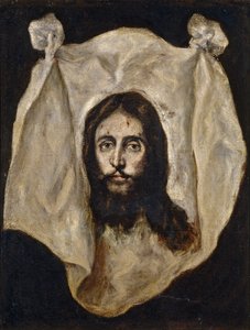 ""The Mandylion or Image of Edesse"" (Holy Mandylion or The Vernicle) Maleri af Domenikos Theotokopoulos dit El Greco (1541-1614) 1586-1595 - Olie på lærred Dim 71x54 cm Museo del Prado, Madrid af El Greco