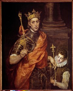 Portræt af Saint Louis (louis IX) med én side (1214-1270) Maleri af Domenikos Theotokopoulos dit El Greco (1541-1614) søn. 1,20 x 0,96 m af El Greco