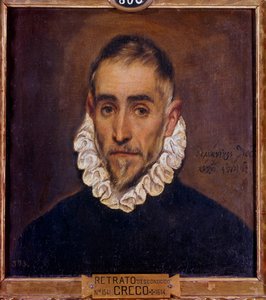 Portræt af en gentleman-maleri af Domenikos Theotokopoulos dit El Greco (1541-1614) 1604 Søn. 0,64 x 0,51 m Madrid, Prado-museet af El Greco