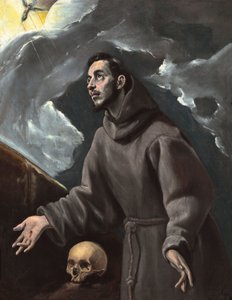Saint Francis modtager Stigmata, af El Greco, Dominico (1541-1614). Olie på lærred af El Greco