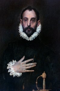 En adelsmand med hånden på brystet, c1577-1584 af El Greco