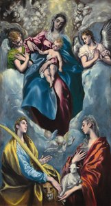 Madonna og barn med Saint Martina og Saint Agnes af El Greco