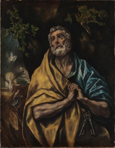Norsk bokmål:  Den angrende Peter Sankt Peters tårer af El Greco