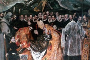 Begravelsen af grev Orgaz detalje, 1586-1588 af El Greco