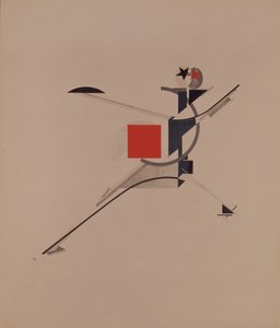 Den nye. Figur til operaen Victory over the sun af A. Kruchenykh, 1920-1921 af Eliezer Markowich Lissitzky