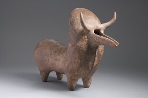 Amlash rhyton i form af en zebu tyr (terracotta)