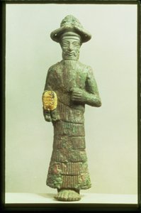 Elamitisk Gud med gylden hånd fra Susa, det sydvestlige Iran, ca. 1800-1700 f.Kr. (bronze og guld)
