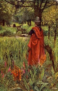 Elaine (farve litho) af Eleanor Fortescue Brickdale