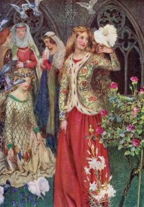 Guinevere (farve litho) af Eleanor Fortescue Brickdale