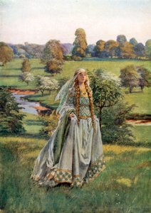 Guinevere. Tennyson (farvelitografi)