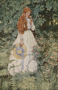 Er hun ikke rent guld, min elskerinde? (farve litho) af Eleanor Fortescue Brickdale
