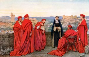 Sankt Katharina af Siena (farvelitografi)