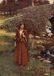 Fogedens datter af Islington (farve litho) af Eleanor Fortescue Brickdale