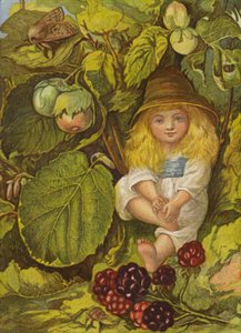 Nøttebusk-bower (farve litho) af Eleanor Fortescue Brickdale
