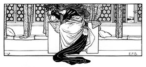 En kvinde sover på en stol, 1898. af Eleanor Fortescue Brickdale