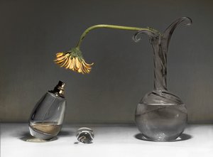 Stilleben med visne blomster