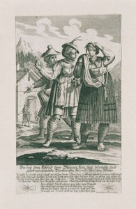 Det tyrolske forsvar af 1703: Tyrollerische Scharff-Schützen kvinder af Elias Baeck