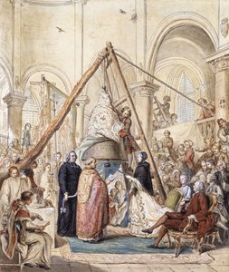 The Blessing of the Bell of the Village Church at Ormesson by the Marquisse d "Ormesson, attended by her Husband and Villagers, dani