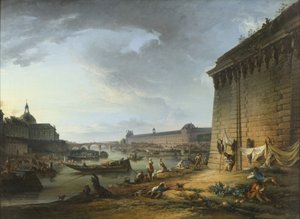 Udsigt over Paris fra dæmningen under Pont Neuf, 1766-68