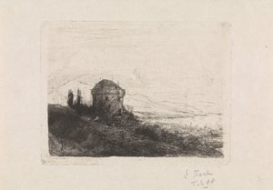 Chateau Chatelard nær Clarens af Elias Stark (signed by artist)