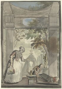 Stuepige til dreng, der vælter barn fra trillebør af Elias van Nijmegen