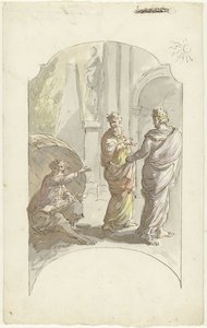 Diogenes beder Alexander om ikke at stå i hans lys af Elias van Nijmegen