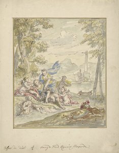 Design til et rummaleri med Armida og Rinaldo af Elias van Nijmegen