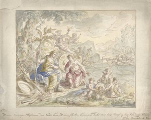 Design til et rummaleri med en allegori af Jorden af Elias van Nijmegen