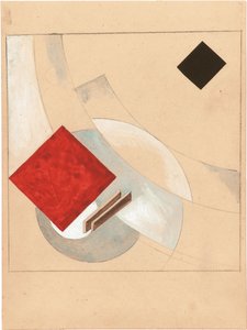Studie til historien om to kvadrater, ca. 1920 af Eliezer Markowich Lissitzky