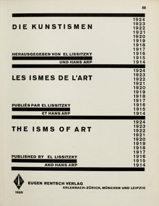 Titelside: Kunstnerne. The Isms of Art af El Lissitzky og Hans Arp, 1925. af Eliezer Markowich Lissitzky