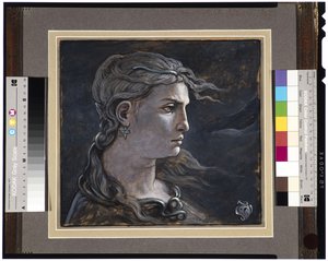 Hoved af Medusa, 1878 af Elihu Vedder