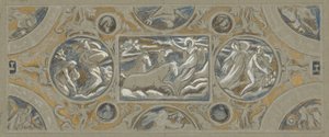 Foreløbig undersøgelse for Huntington House Ceiling, fra 60 undersøgelser til Huntington-loftet (1926.80) af Elihu Vedder