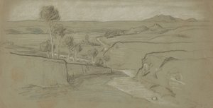 romersk landskab, ca. 1900. af Elihu Vedder