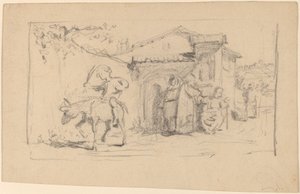 Søn og Æsel, ca. 1859. af Elihu Vedder
