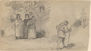 Søn og Æslet, ca. 1859. af Elihu Vedder