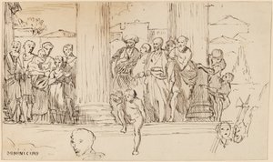 Studie efter Domenichino, ca. 1858. af Elihu Vedder